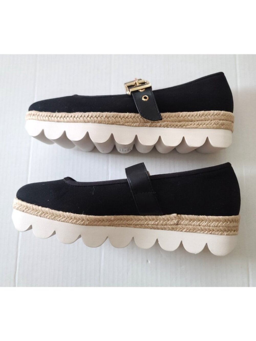 Silent D MIMI Mary Jane Platform Shoes Black US 9.5 EU 41 Canvas Funky NEW - Picture 5 of 10